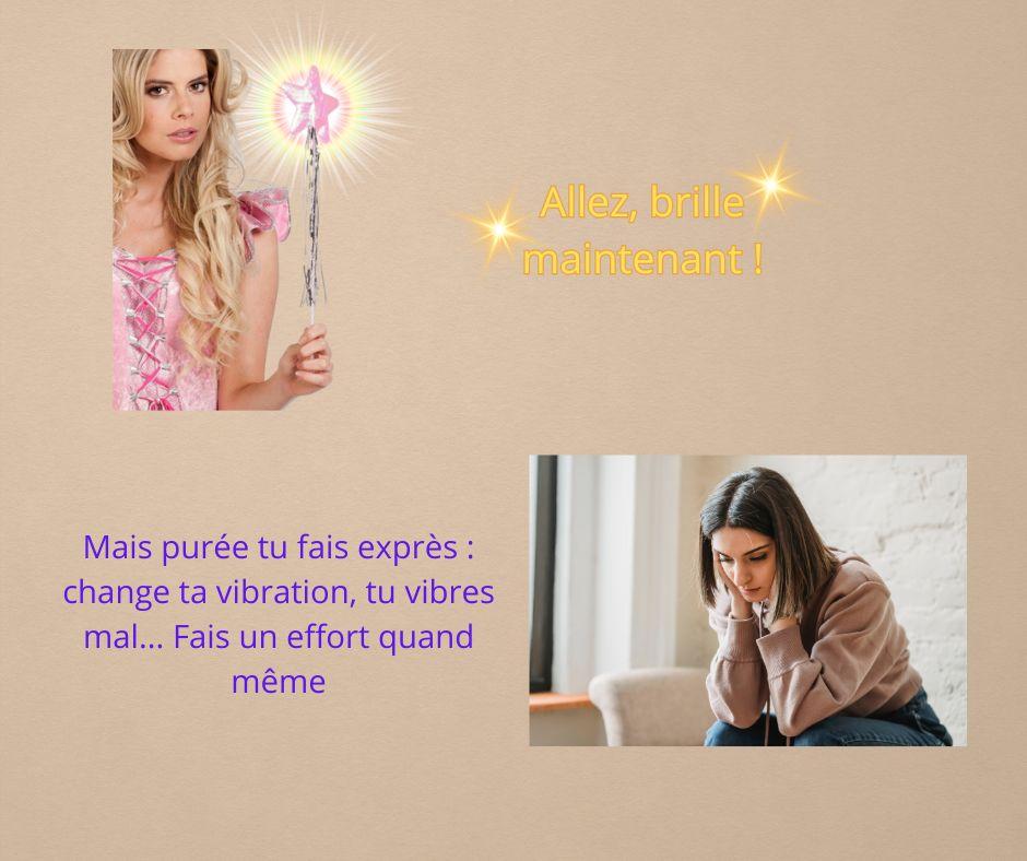 Quand la bienveillance se transforme en “brille ou dégage”… Barbie cosmique a parlé. T’as pas vibré comme il faut ? Dommage pour toi. On en parle ou on continue à faire semblant ?