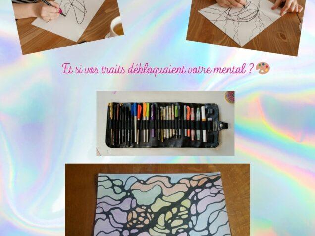 Atelier de dessin instinctif à Souffle d’Inde : des traits, des couleurs et des formes pour libérer le mental et retrouver le mouvement intérieur.