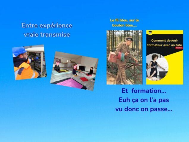 Montage montrant la différence entre une formation basée sur l’expérience réelle et un formateur improvisé avec un tutoriel.