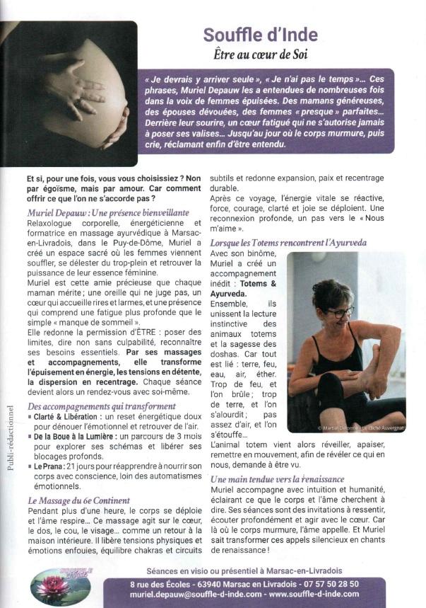 Article Top Maman présentant Muriel Depauw, relaxologue corporelle et accompagnante au cœur de soi.