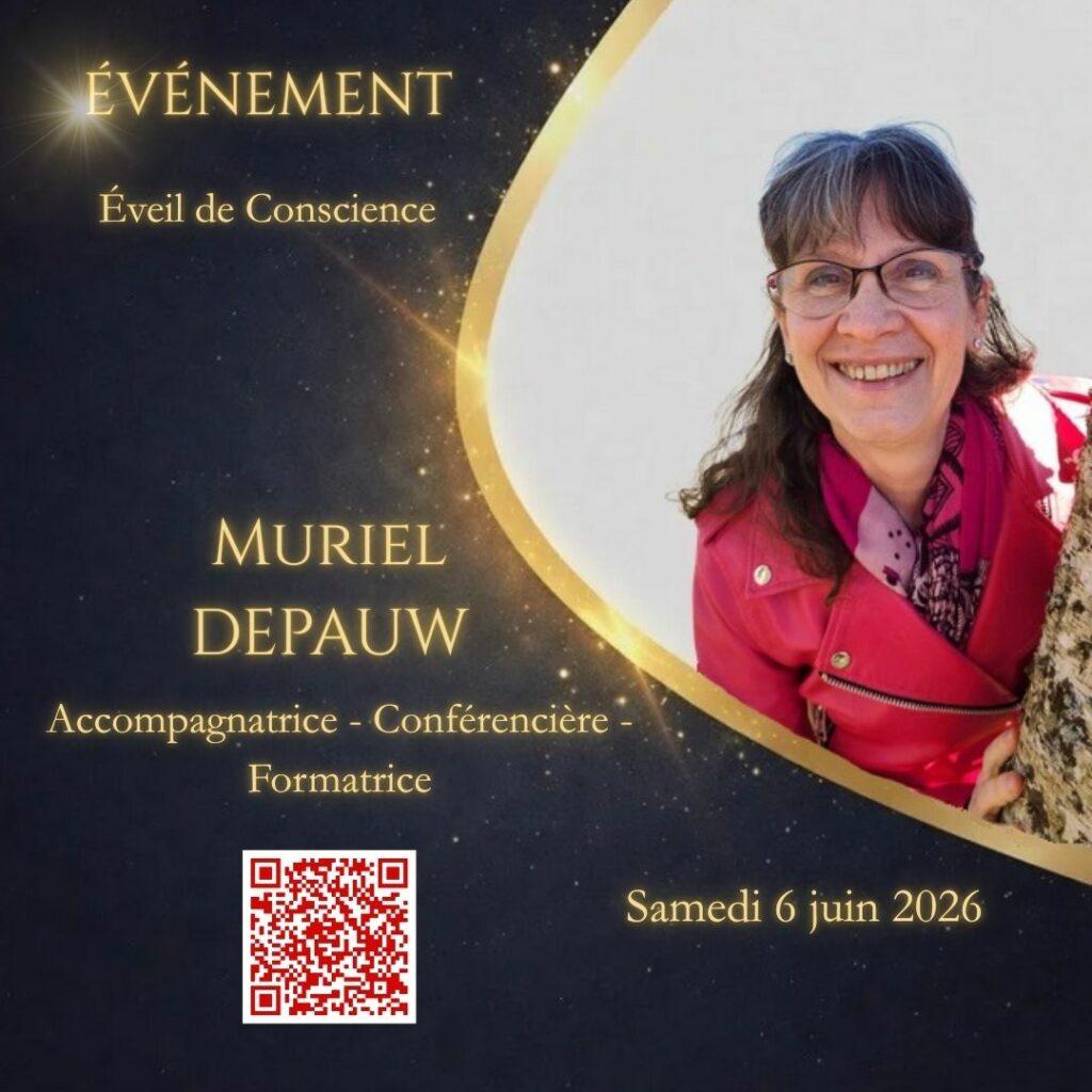 Affiche conférence Éveil de Conscience avec Muriel Depauw – accompagnement, résilience et transformation – 6 juin 2026